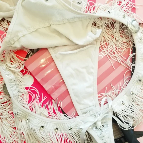 Victoria's Secret Vintage Sexy Little Things Cowgirl Bodysuit Lingerie Fringe - Picture 11 of 16